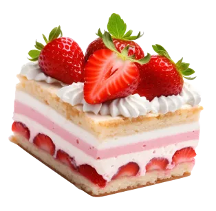 Transparante afbeelding van aardbeien cake