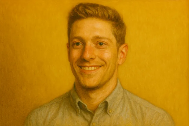 Painting of Charlie Casey, co‑founder and CEO of LoyaltyLion