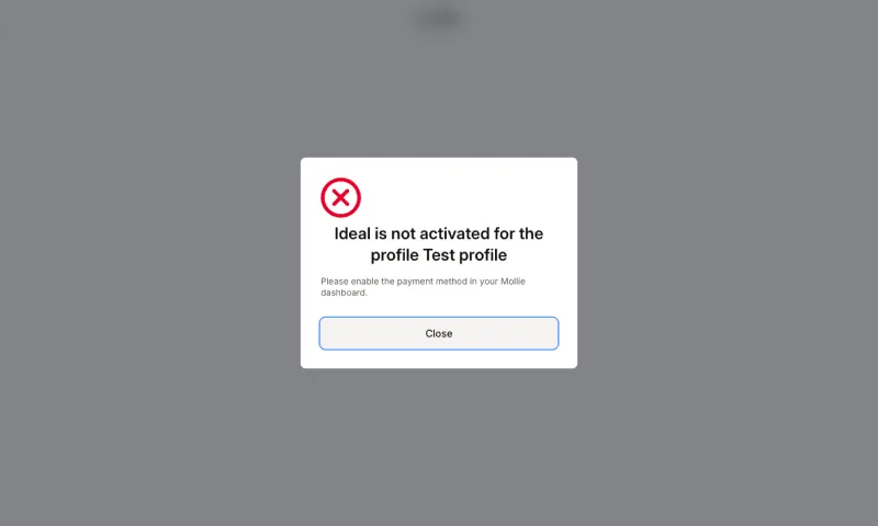 Foutmelding in Shopify als betaalmethode niet eerst is geactiveerd
