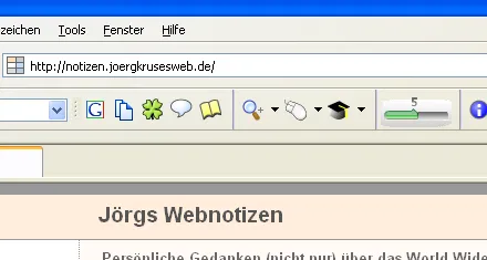 De originele PRGoogleBar screenshot van Jörg Kruse (2004)