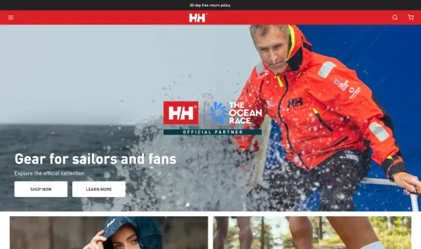 Voorbeeld Magento webshop Helly Hansen