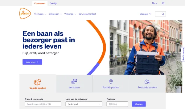 Voorbeeld Magento webshop PostNL