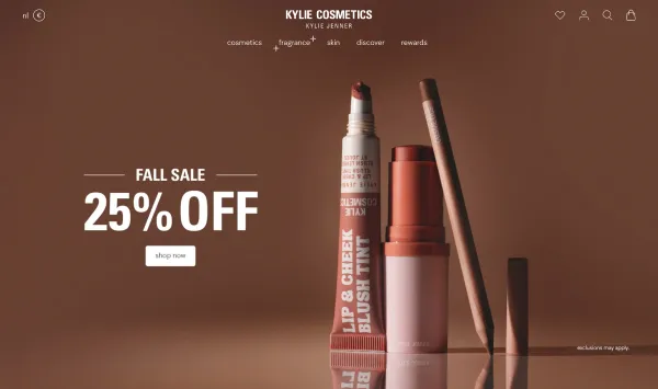 Kylie Cosmetics Shopify Plus Store Front