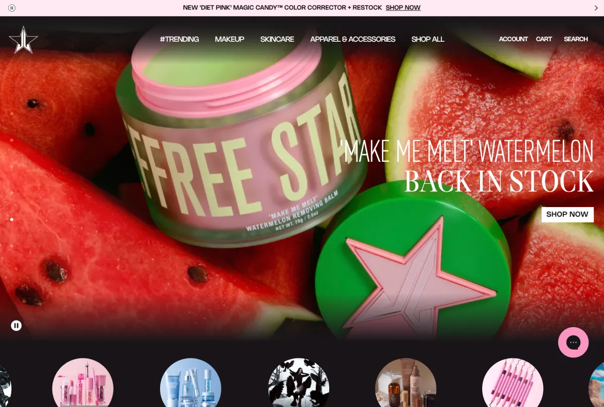 Shopify webshop voorbeeld - De high-traffic flash-sales van Jeffree Star Cosmetics