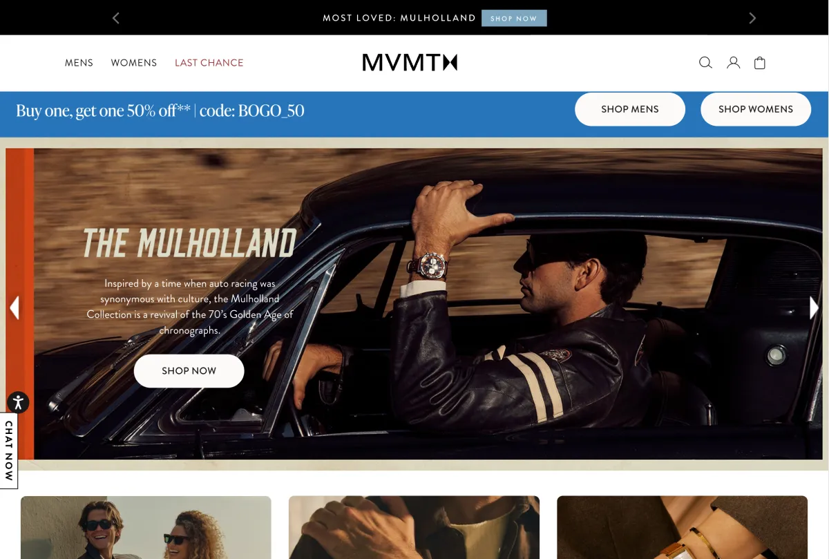 Shopify webshop voorbeeld - De cart drawer cross-selling van MVMT