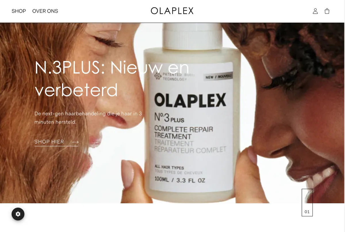 Shopify webshop voorbeeld - Het abonnementsmodel van Olaplex